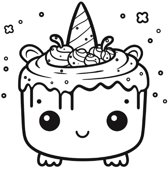 einhorn-kuchen-mit-sueßigkeiten-malen