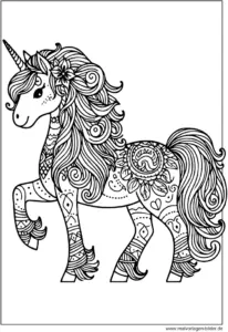 einhorn-malvorlage-mit-mustern