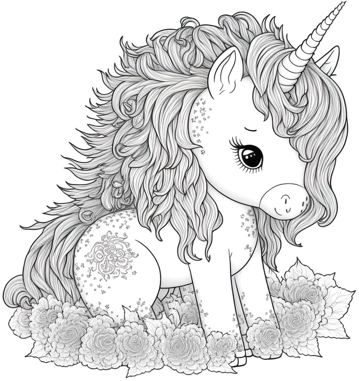 einhorn-mit-blumen-ausmalvorlage