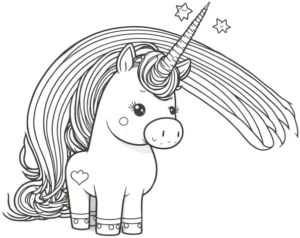einhorn-mit-funkelndem-horn-und-maehen-malvorlage