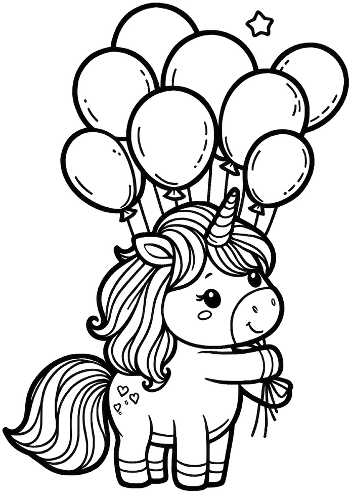 einhorn-mit-luftballons-ausmalvorlage
