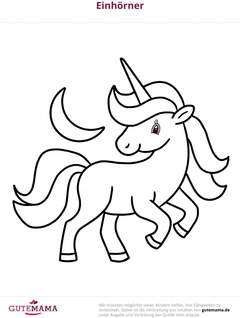 einhorn-mit-mond-malvorlage