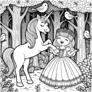 einhorn-mit-prinzessin-im-maerchenwald