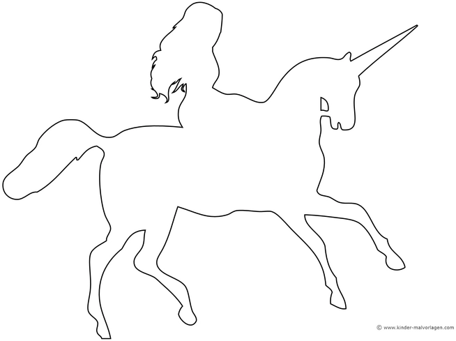 einhorn-mit-reiterin-ausmalvorlage