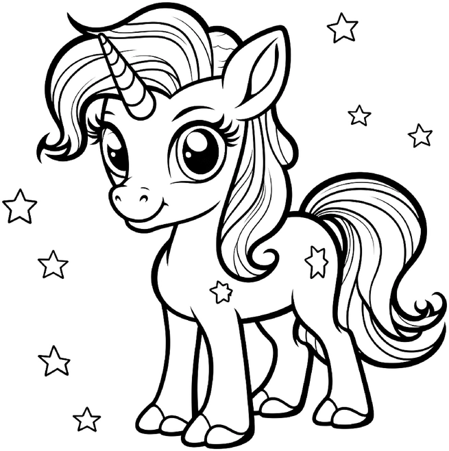 einhorn-mit-sternen-ausmalbild