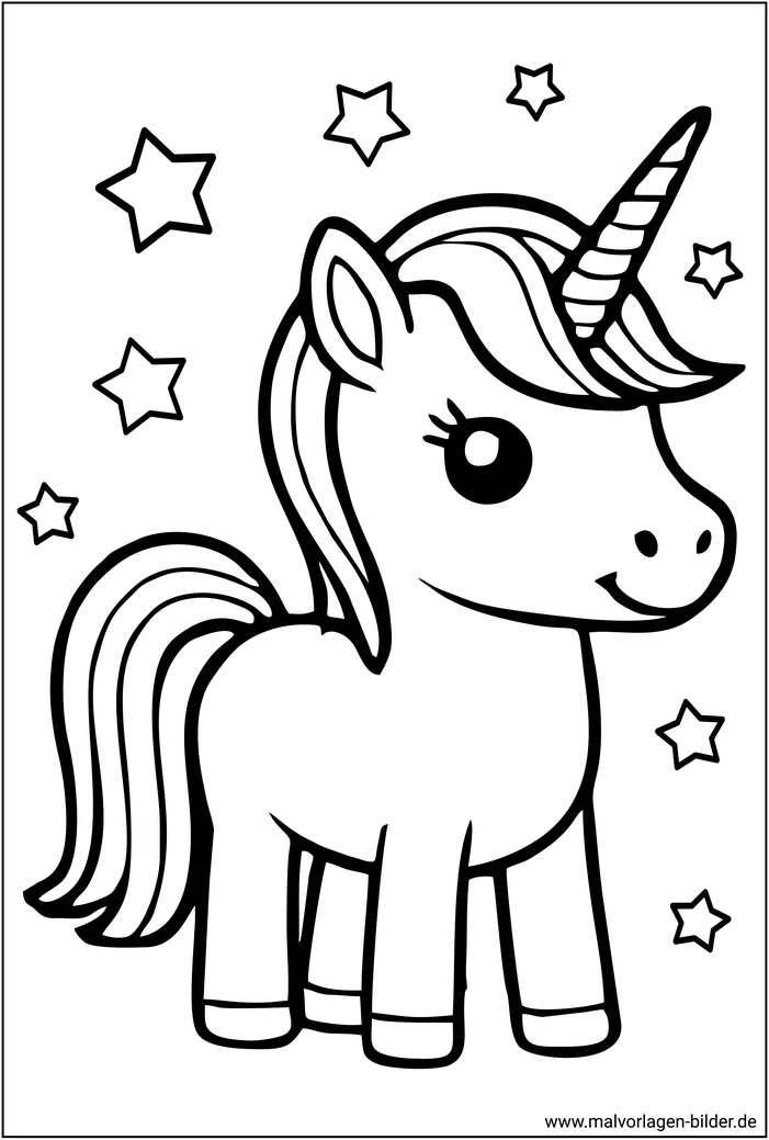 einhorn-mit-sternen-ausmalvorlage