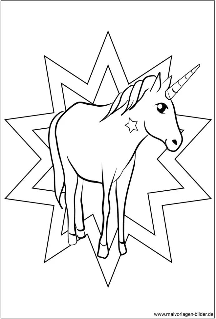 einhorn-mit-sternen-ausmalvorlage