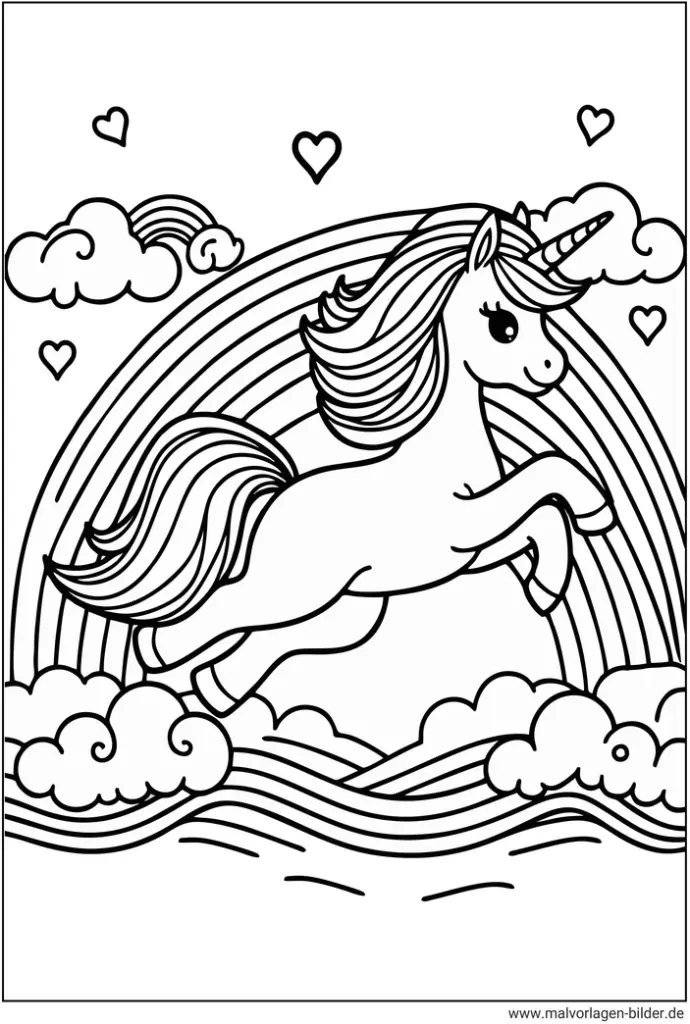 einhorn-regenbogen-malen-ausmalvorlage