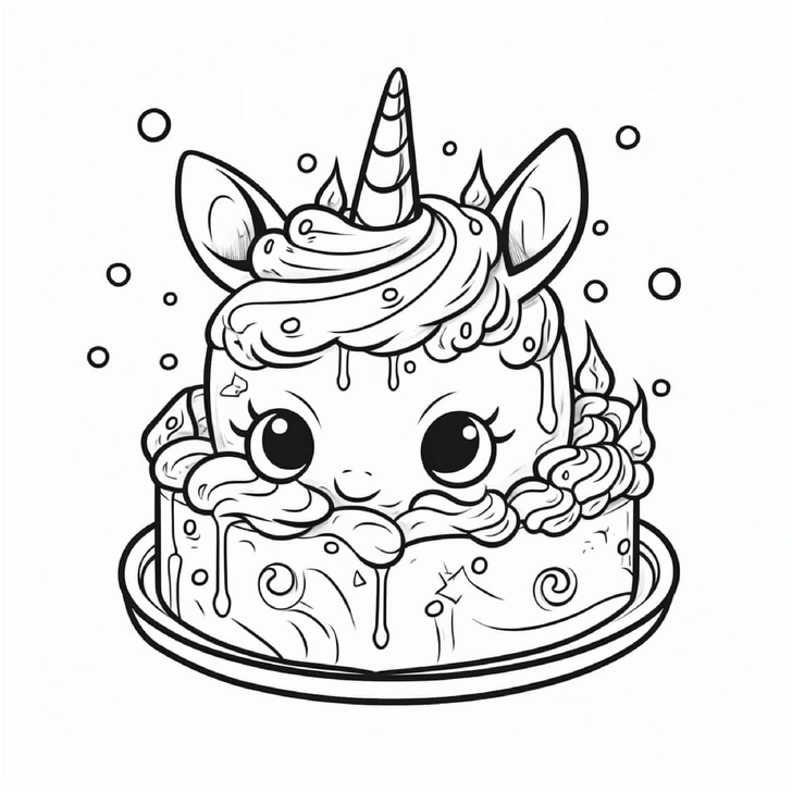 einhorn-sahnetorte-ausmalvorlage