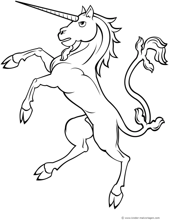 einhorn-stehend-ausmalvorlage