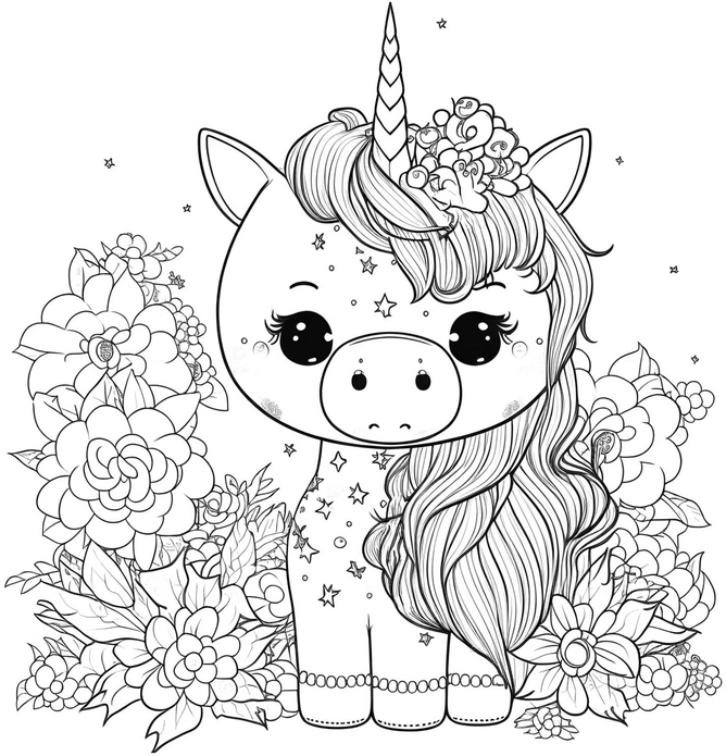 einhorn-und-blumen-malen