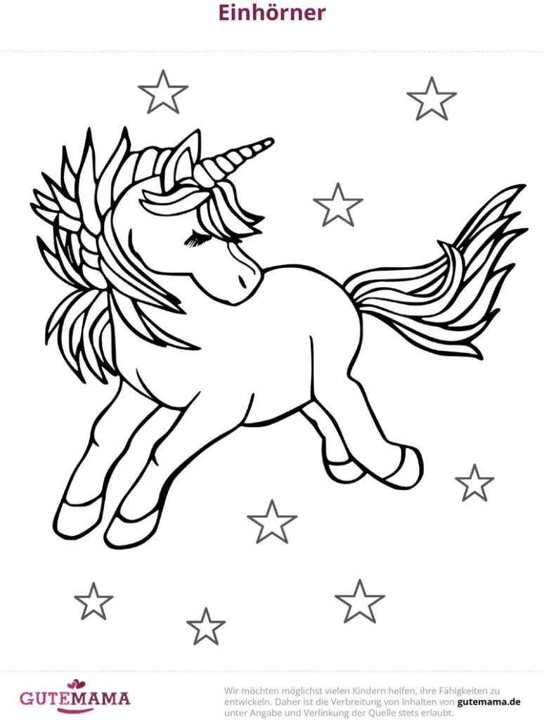 einhorner-mit-sternen-ausmalvorlage