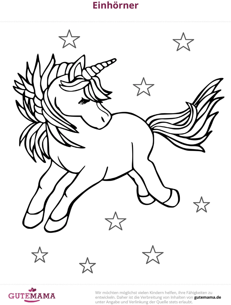 einhorner-mit-sternen-ausmalvorlage