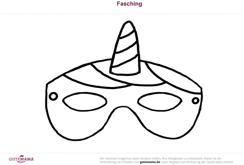 einhornmaske-fasching-ausmalvorlage