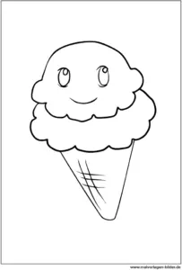 eis-in-der-waffel-malvorlage