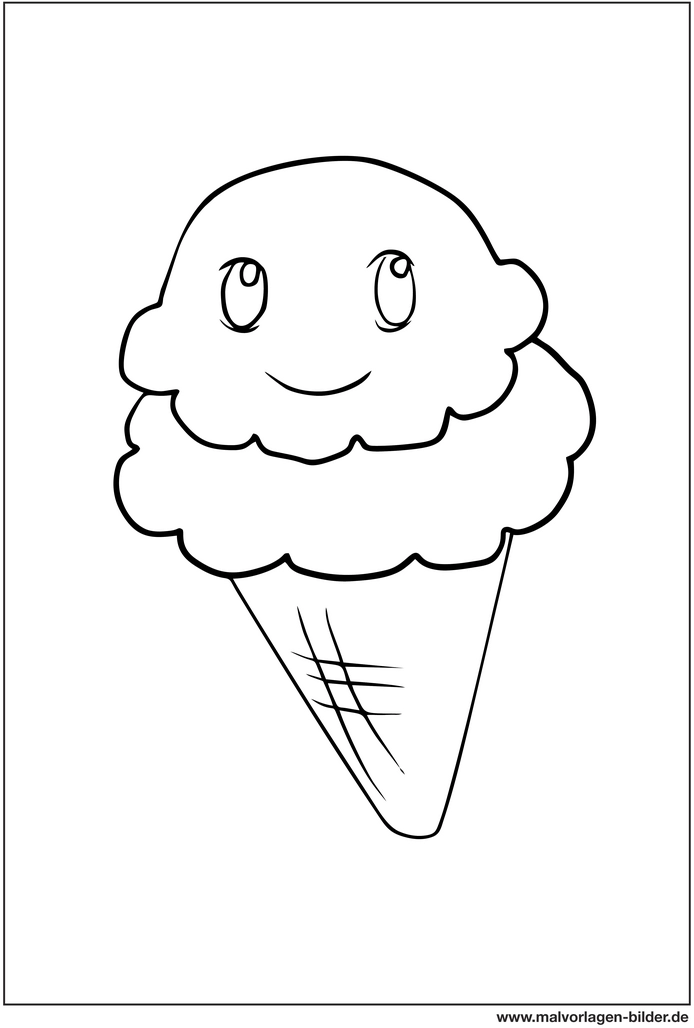 eis-in-der-waffel-malvorlage