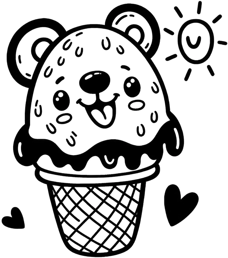 eis-mit-baerenkopf-und-sonne-malvorlage