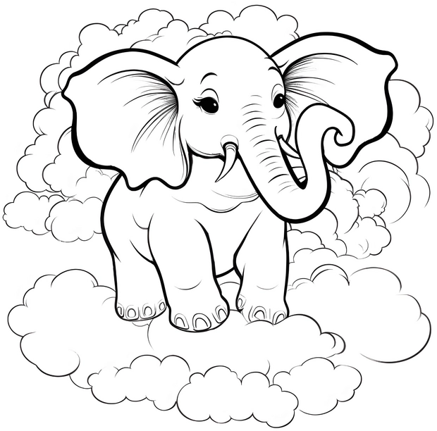 elefant-auf-wolken-ausmalvorlage