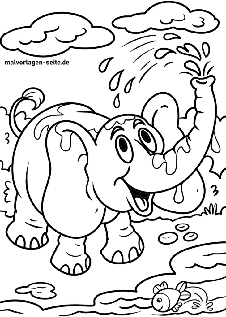 elefant-mit-wasser-spritzen-ausmalen