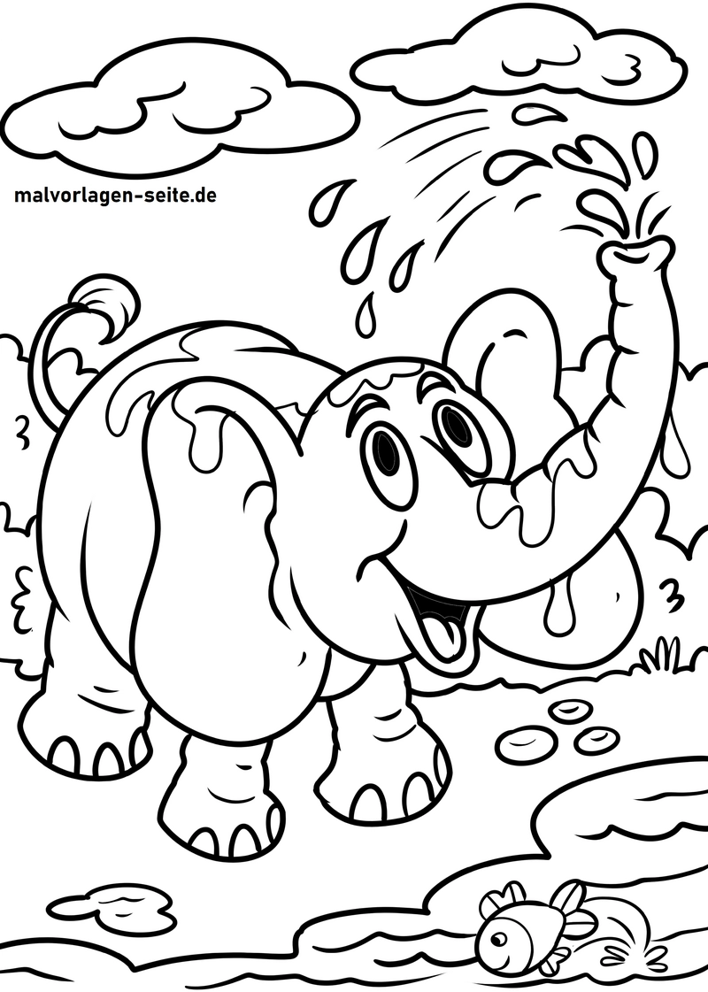 elefant-mit-wasser-spritzen-ausmalen