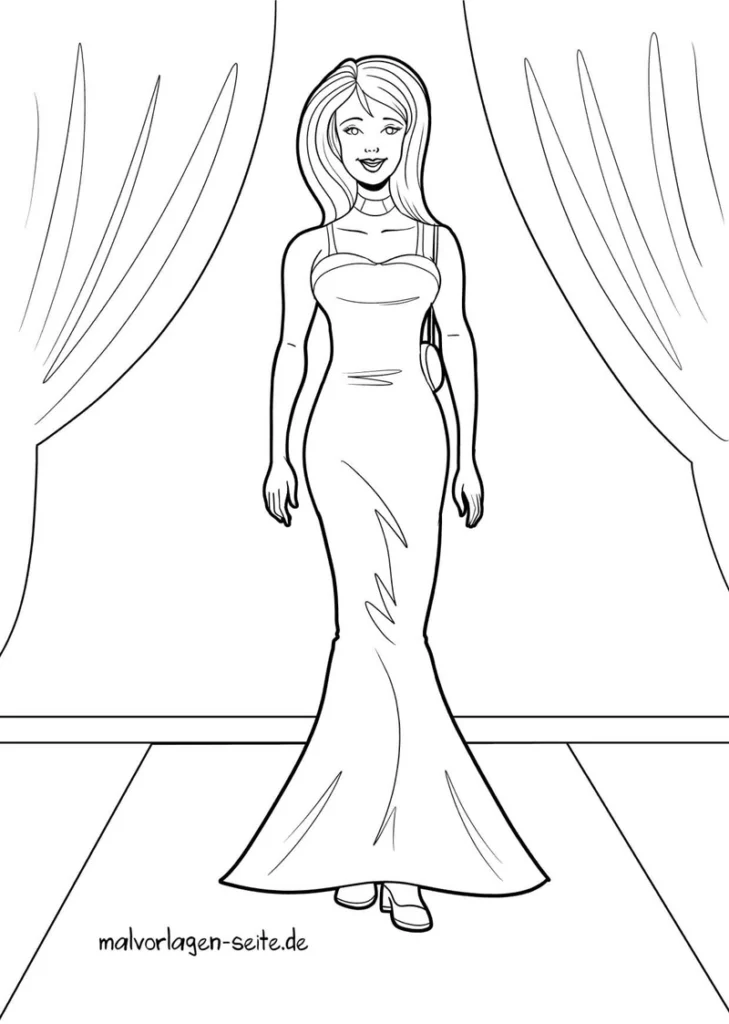 elegante-frau-im-kleid-auf-dem-laufsteg