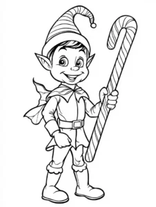 elf-mit-zuckerstange-malvorlage
