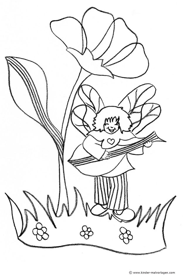 elfe-mit-musikinstrument-unter-blume