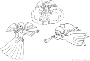 engel-auf-wolken-und-mit-horn