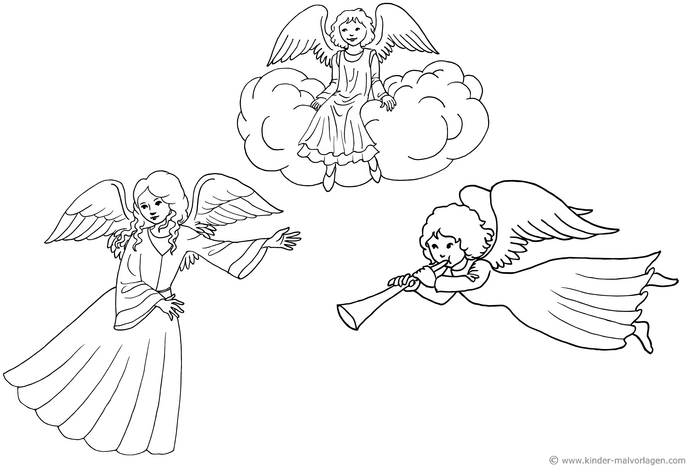 engel-auf-wolken-und-mit-horn