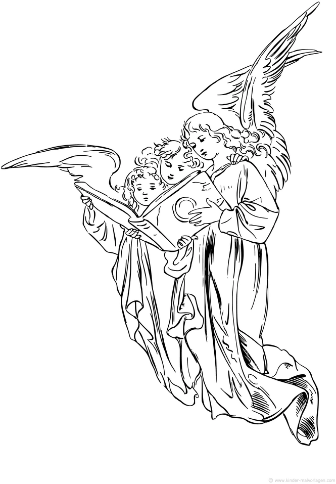 engel-drei-singende-engel-malvorlage