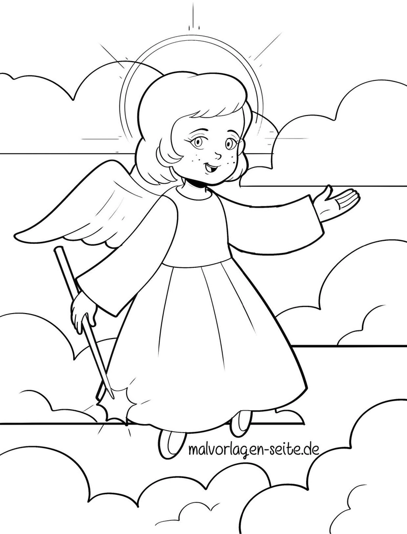 engel-in-den-wolken-mit-stock