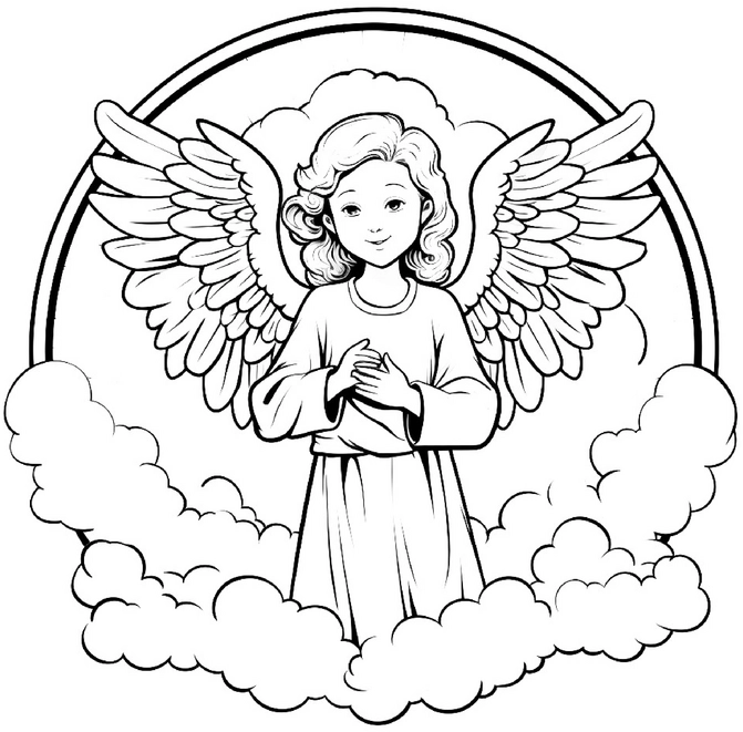 engel-in-wolken-malvorlage