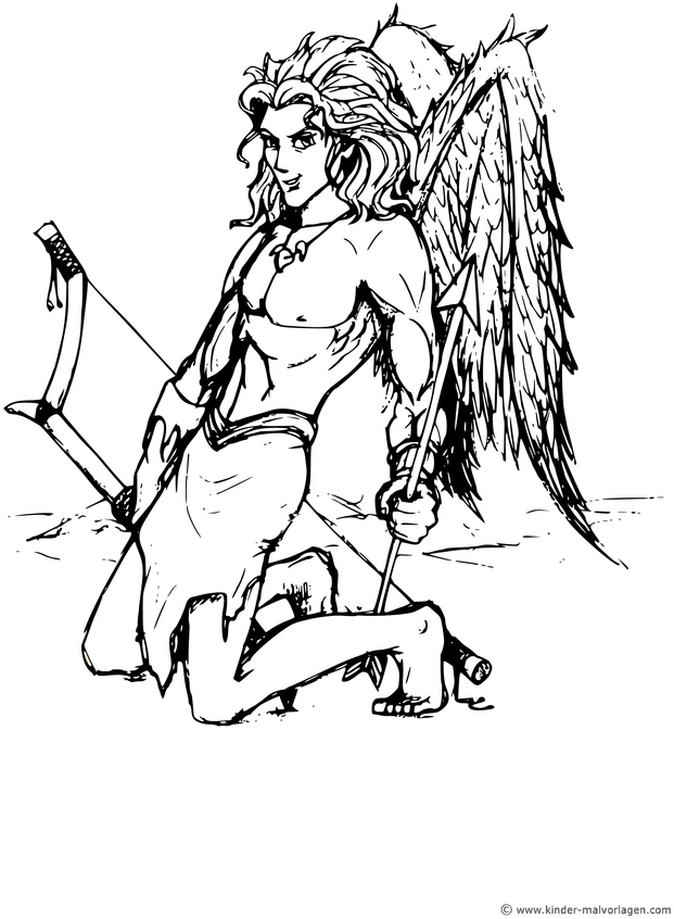 engel-mit-fluegel-und-bogen-malen