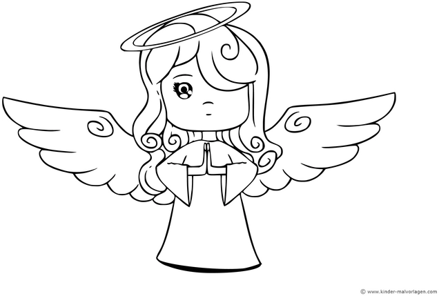 engel-mit-fluegeln-heiligenschein-malvorlage