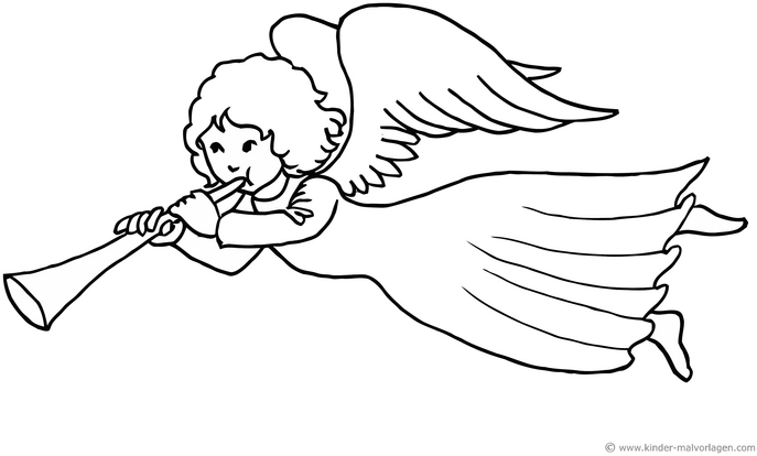 engel-mit-trompete-ausmalvorlage