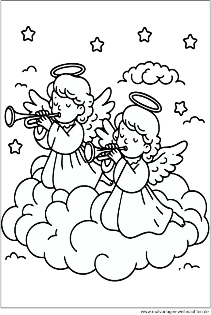 engel-spielen-trompete-in-wolken-und-sternen