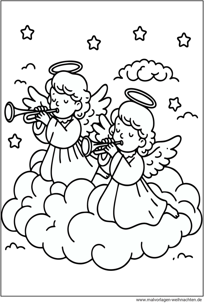 engel-spielen-trompete-in-wolken-und-sternen