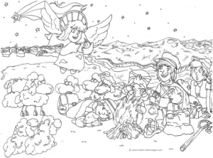 engel-ueber-schafe-und-schaefer-mit-lagerfeuer