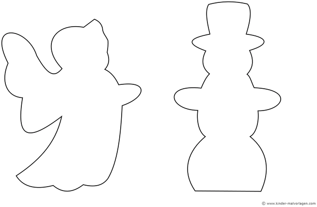 engel-und-schneemann-malvorlage