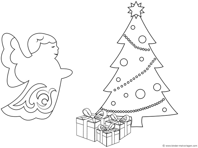 engel-vor-tannenbaum-mit-geschenken