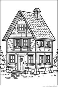 fachwerkhaus-ausmalvorlage-kreativ-gestalten