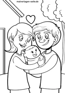 familie-mit-baby-ausmalvorlage
