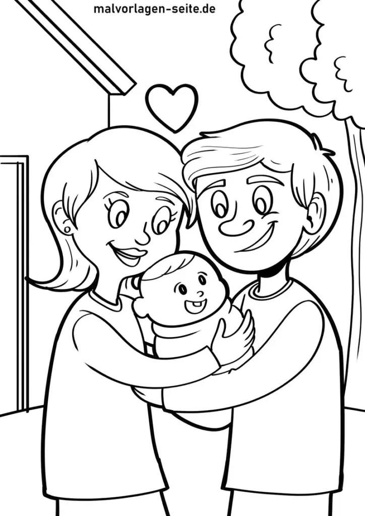 familie-mit-baby-ausmalvorlage