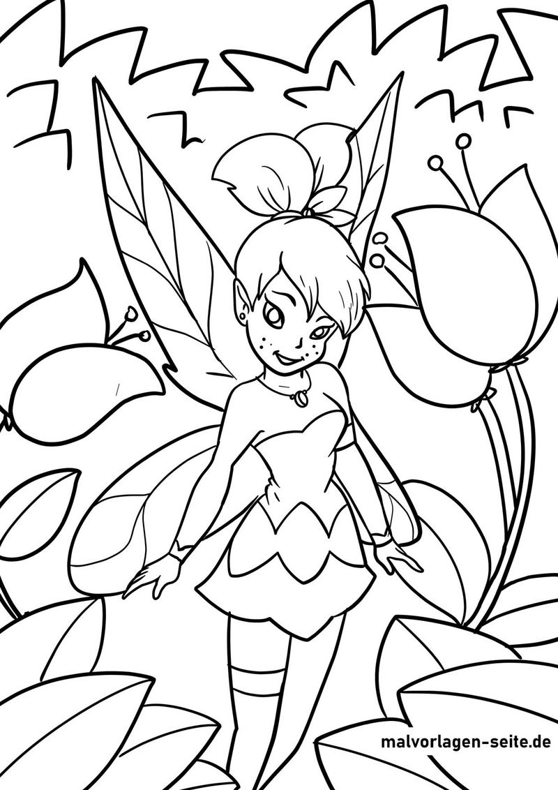 fee-in-blumenlandschaft-ausmalvorlage