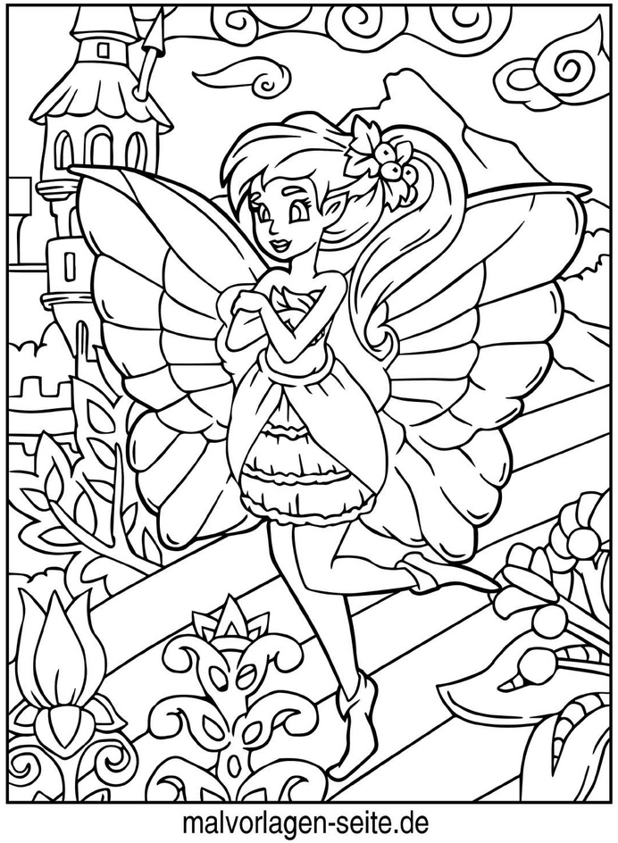 fee-in-traumhafter-landschaft-malvorlage