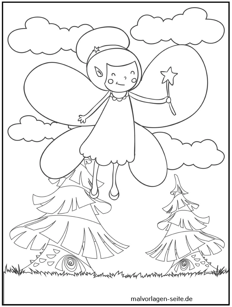 fee-mit-zauberstab-und-tannenbaeumen