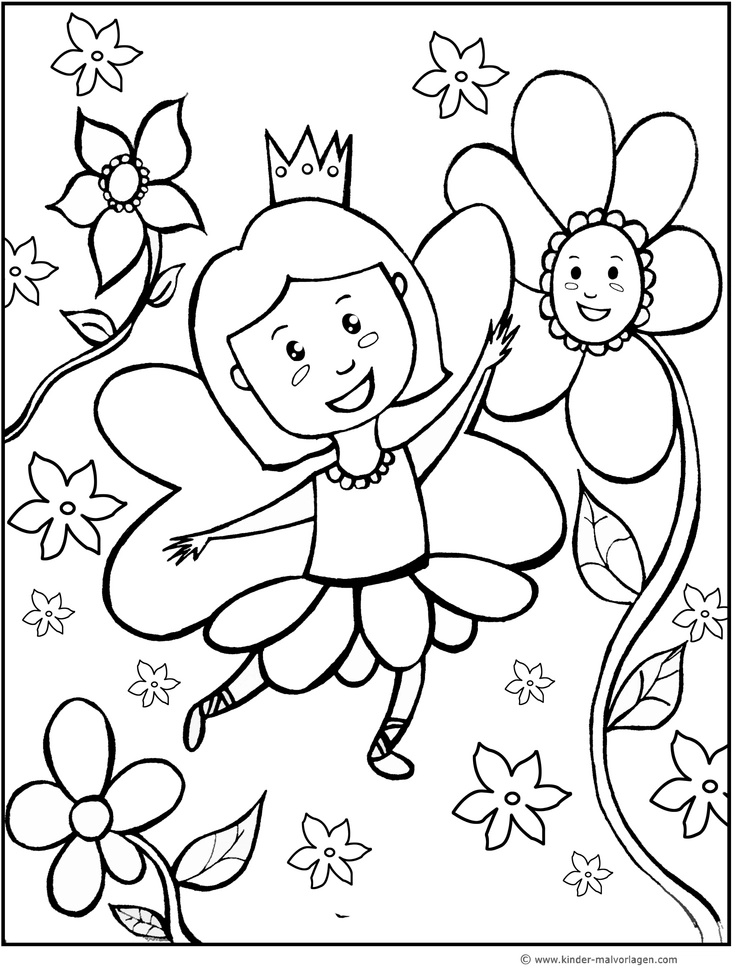 fee-und-blumen-ausmalvorlage