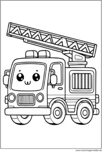 feuerwehrauto-mit-leiter-malvorlage-kawaii