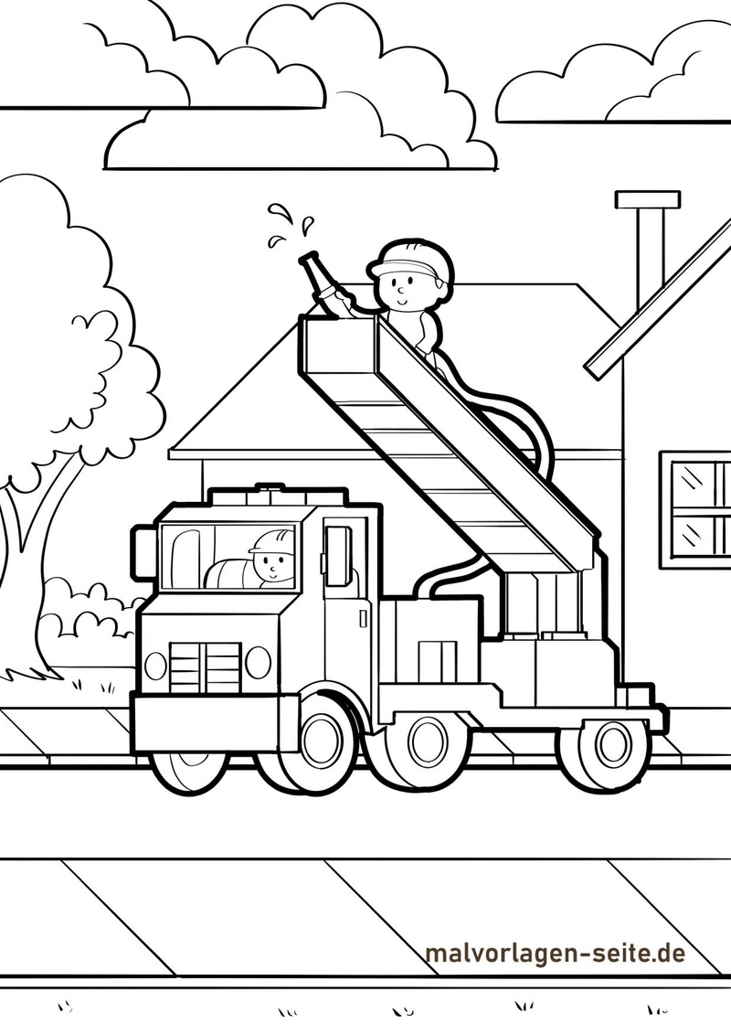 feuerwehrfahrzeug-mit-leiter-und-feuerwehrmann