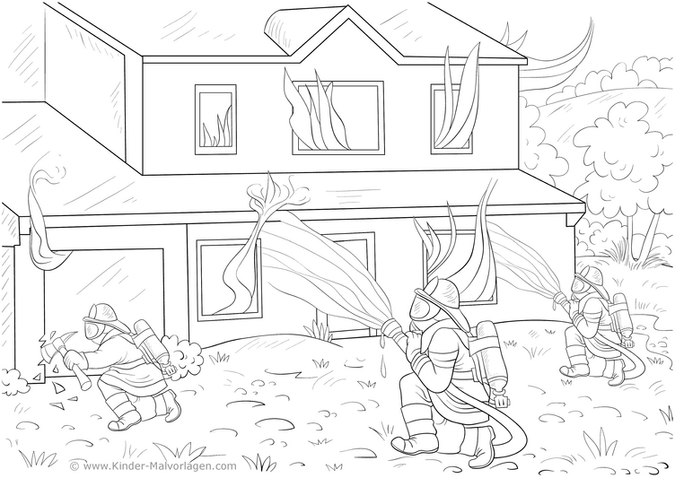 feuerwehrmaenner-loescheinsatz-malvorlage